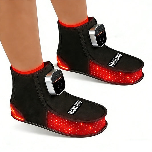LED Red & Near-Infrared Light Therapy Heated Foot Slippers for Ankle & Pain Relief