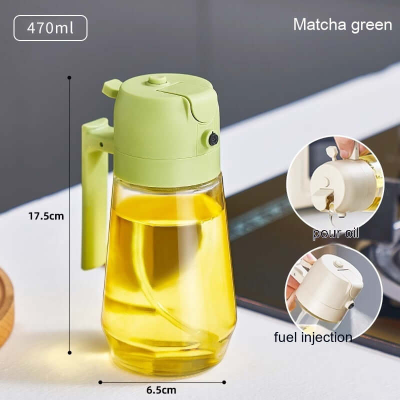 Olive Oil Sprayer Dispenser – 2-in-1 Glass Bottle
