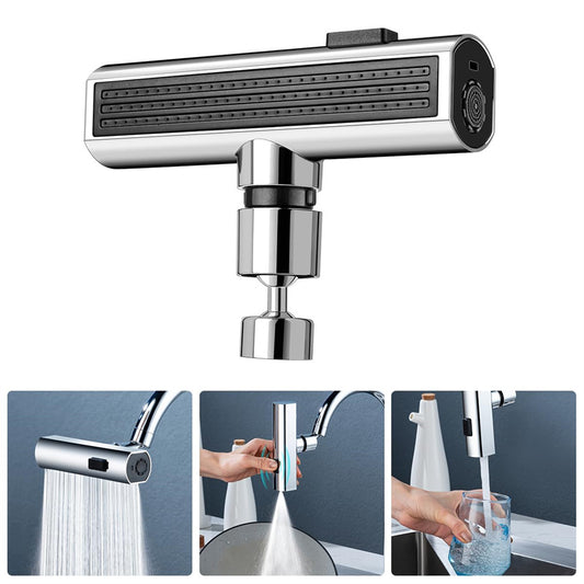 Universal Rotating Kitchen Faucet Waterfall Nozzle – Splash-Proof Multifunctional Bubbler & Water Saver