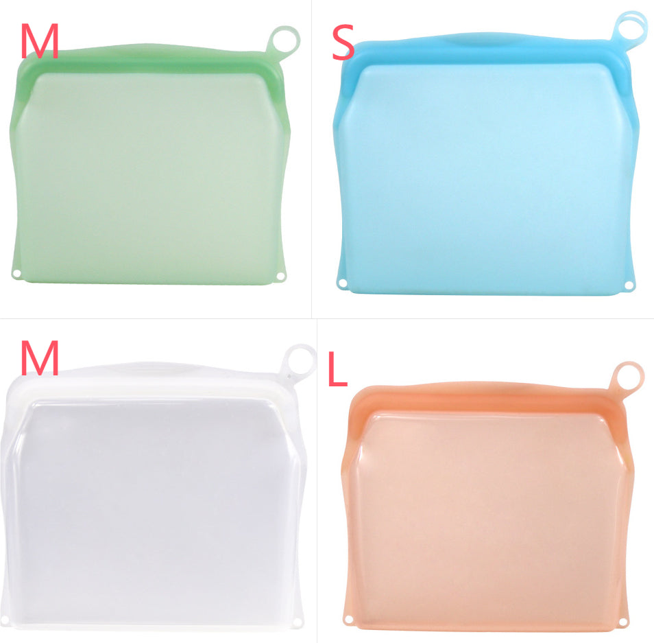 Kitchen Fruit And Vegetable Silicone Fresh-keeping Bag Thickened Food Daily Necessities Portable Self-sealing Storage Bag