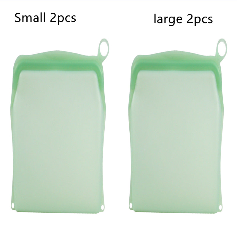 Kitchen Fruit And Vegetable Silicone Fresh-keeping Bag Thickened Food Daily Necessities Portable Self-sealing Storage Bag