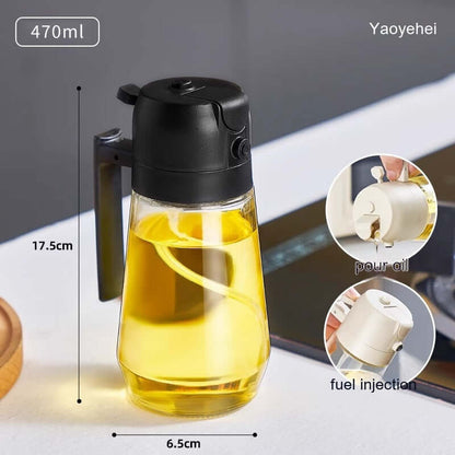 Olive Oil Sprayer Dispenser – 2-in-1 Glass Bottle
