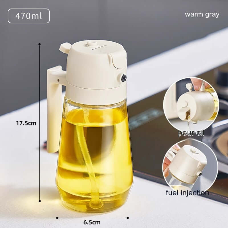 Olive Oil Sprayer Dispenser – 2-in-1 Glass Bottle