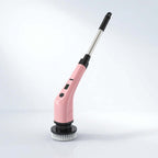 Electric Spin Scrubber Cordless Powerful Effortless Cleaning shown in pink design for easy use and convenience.