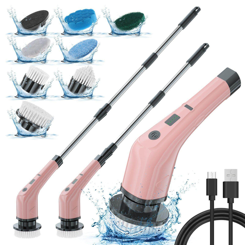electric spin scrubber cordless cleaning bathroom tile and grout with spinning brush head