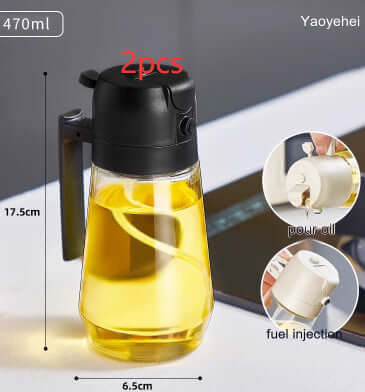 Olive Oil Sprayer Dispenser – 2-in-1 Glass Bottle