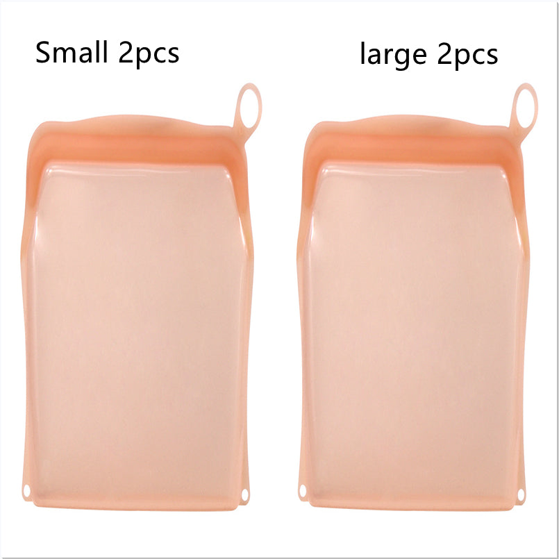 Kitchen Fruit And Vegetable Silicone Fresh-keeping Bag Thickened Food Daily Necessities Portable Self-sealing Storage Bag